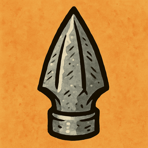 Orta çağ dönemi silah mermisi.
In-Game asset.  2d.  High contrast.  No shadows