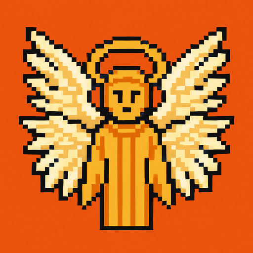 pixel art seraphim.
In-Game asset.  2d.  High contrast.  No shadows