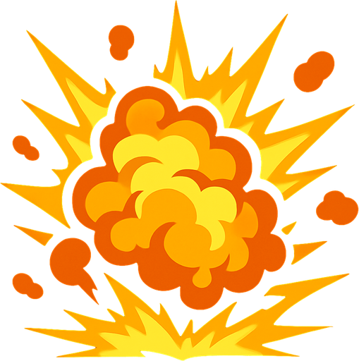 explotion.
In-Game asset.  2d.  High contrast.  No shadows
