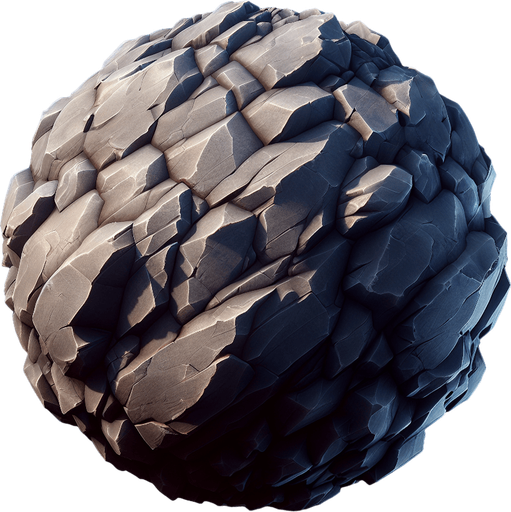 rock.
Single Game Texture. In-Game asset. 2d. Blank background. High contrast. No shadows.
