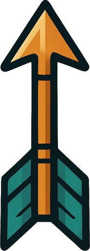 חץ של קשת פונה כלפי מעלה.
In-Game asset.  2d.  High contrast.  No shadows