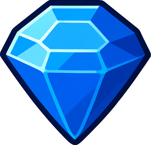 blue gem.
In-Game asset.  2d.  High contrast.  No shadows