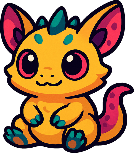 create a cute creature baby.
In-Game asset.  2d.  High contrast.  No shadows