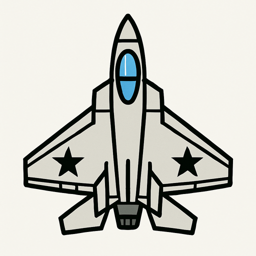 2D Düz bir savaş uçağı.
In-Game asset.  2d.  High contrast.  No shadows