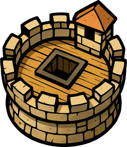 tower look on top.
In-Game asset.  2d.  High contrast.  No shadows