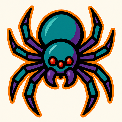 Spider.
In-Game asset.  2d.  High contrast.  No shadows