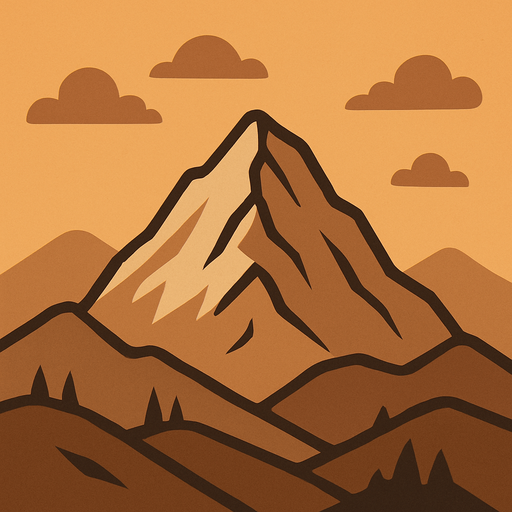 light brown mountain background.
In-Game asset.  2d.  High contrast.  No shadows