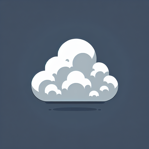 A single cloud.
Single Game Texture.  In-Game asset.  2d.  Blank background.  High contrast.  No shadows