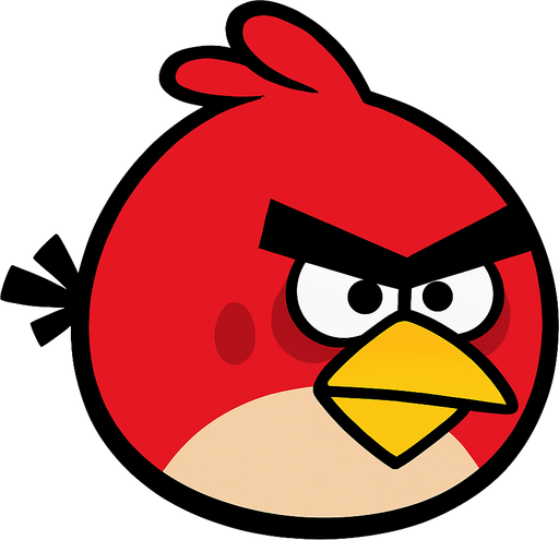 bird from angry birds.
In-Game asset.  2d.  High contrast.  No shadows