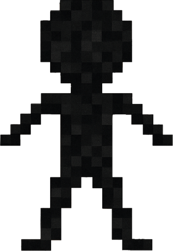 Puedes Aser una persona palito de color negra que este pixelada.
In-Game asset