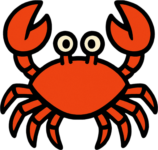 crab.
In-Game asset.  2d.  High contrast.  No shadows