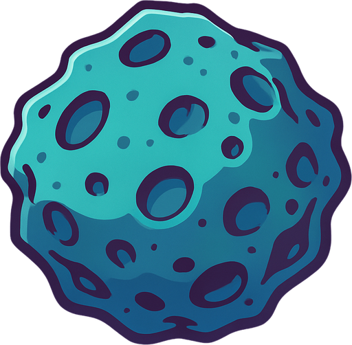 Asteroide.
In-Game asset.  2d.  High contrast.  No shadows