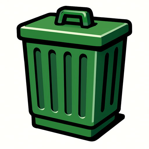 trashcan.
In-Game asset.  2d.  High contrast.  No shadows