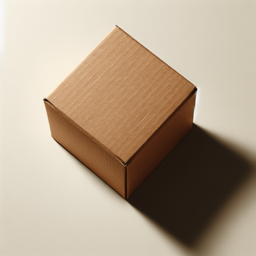 brown paper box, top view.