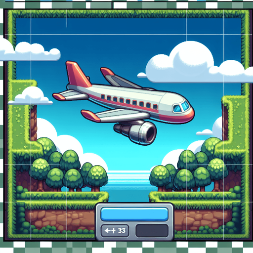 airplane  side scroller with transperent  background.
Single Game Texture. In-Game asset. 2d. Blank background. High contrast. No shadows.