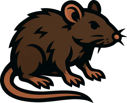 A rat.
In-Game asset.  2d.  High contrast.  No shadows
