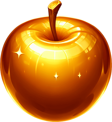Golden Apple
Single Game Texture. In-Game asset. 2d. Blank background. High contrast. No shadows.