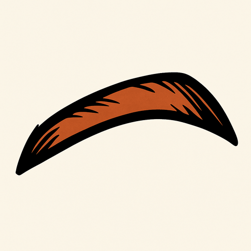 eyebrow.
In-Game asset.  2d.  High contrast.  No shadows. comic. cartoon