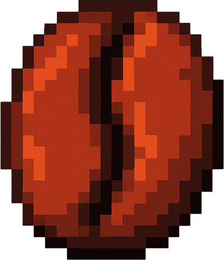 grano de caffe de pixeles.
In-Game asset.  2d.  High contrast.  No shadows