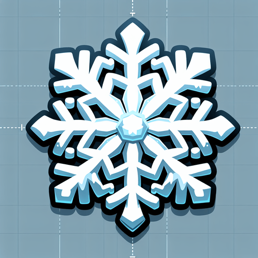 a single cartoon snowflake.
Single Game Texture. In-Game asset. 2d. Blank background. High contrast. No shadows.