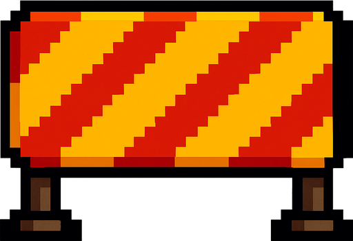 A pixel rectangle barrier.
In-Game asset.  2d.  High contrast.  No shadows. Pixel