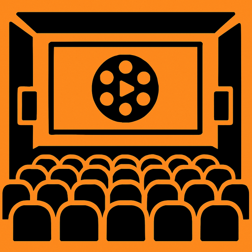 movie theater.
In-Game asset.  2d.  High contrast.  No shadows