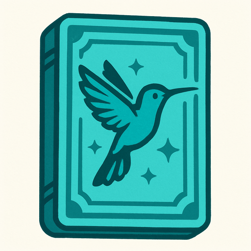 Turquoise Card Packet with a Hummingbird in the center.
In-Game asset.  2d.  High contrast.  No shadows