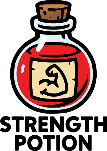 streng poiton.
In-Game asset.  2d.  High contrast.  No shadows