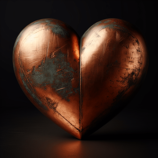 a big used copper heart