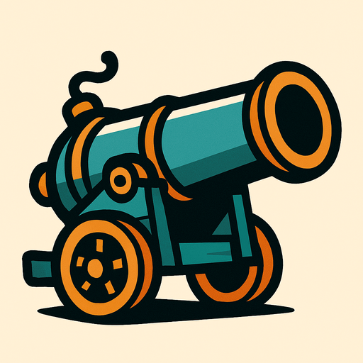 Cannon.
In-Game asset.  2d.  High contrast.  No shadows