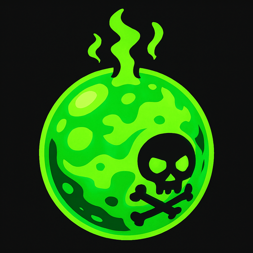 green poison ball.
In-Game asset.  2d.  High contrast.  No shadows