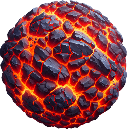 3d Lava rocks.
Single Game Texture. In-Game asset. 2d. Blank background. High contrast. No shadows.
