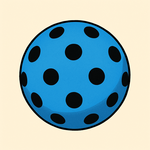 Blue ball with black dots.
In-Game asset.  2d.  No shadows