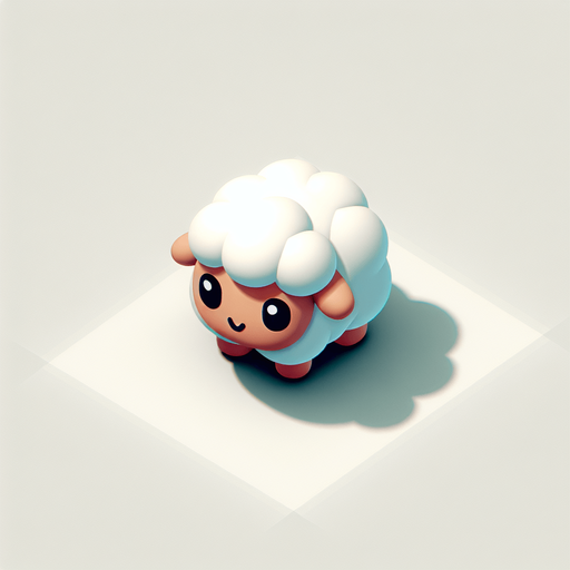sheep, top view, cartoon style.
Single Game Texture. In-Game asset. 2d. Blank background. High contrast. No shadows.