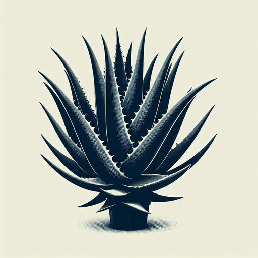Aloe.
Single Game Texture.  In-Game asset.  2d.  Blank background.  High contrast.  No shadows