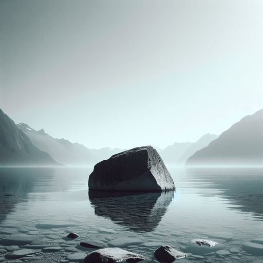 Rock in water.
Single Game Texture.  In-Game asset.  2d.  Blank background.  High contrast.  No shadows