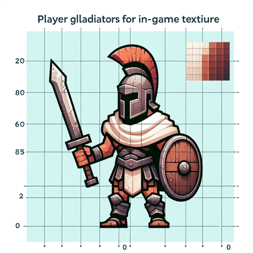 player gladiator MG.
Single Game Texture.  In-Game asset.  2d.  Blank background.  High contrast.  No shadows