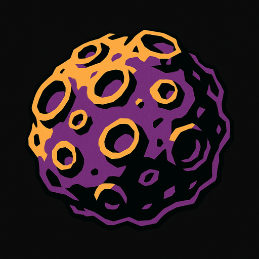 Asteroide.
In-Game asset.  2d.  High contrast.  No shadows
