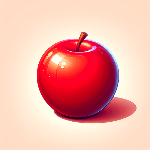 red apple.
Single Game Texture. In-Game asset. 2d. Blank background. High contrast. No shadows.