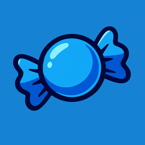 Mavi şeker.
In-Game asset.  2d.  High contrast.  No shadows