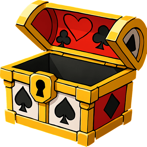 This chest with the top open and nothing inside.