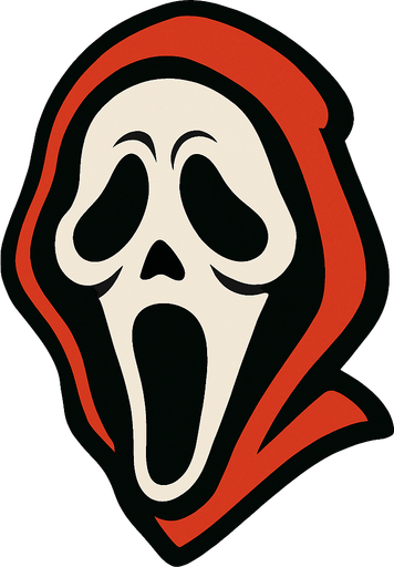 scream (horror movie) face.
In-Game asset.  2d.  High contrast.  No shadows