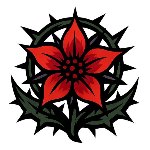 thorn flower.
In-Game asset.  2d.  High contrast.  No shadows