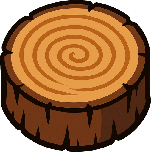 Circle kütük.
In-Game asset.  2d.  High contrast.  No shadows