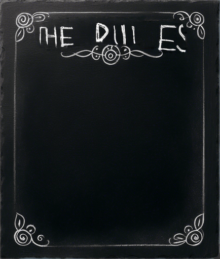 "THE RULES" handwritten in chalk