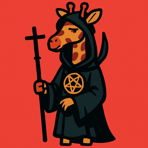 cultist girrafe.
In-Game asset.  2d.  High contrast.  No shadows