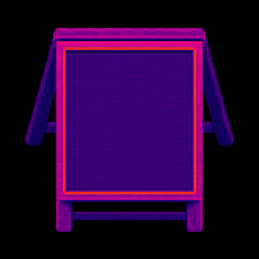 A blank sandwhich board. Top down view.