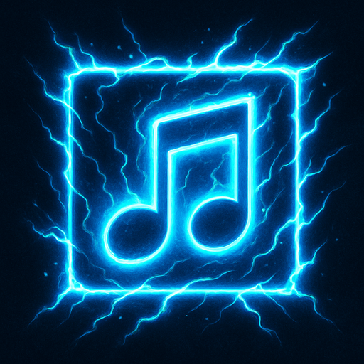 Generame una boton con dentro de forma de una nota musical con efectos de energia.
In-Game asset.  2d.  High contrast.  No shadows