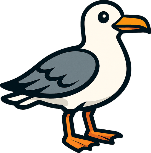 Martı.
In-Game asset.  2d.  High contrast.  No shadows