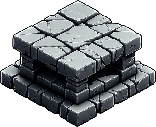 a single platform made of stone 2D front view.
Single Game Texture. In-Game asset. 2d. Blank background. High contrast. No shadows.